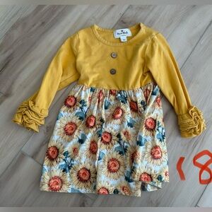 Sunflower Bloom Yellow Kids Dress